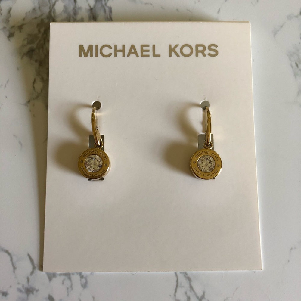 💎 Michael Kors Circle Dangle Logo Earrings